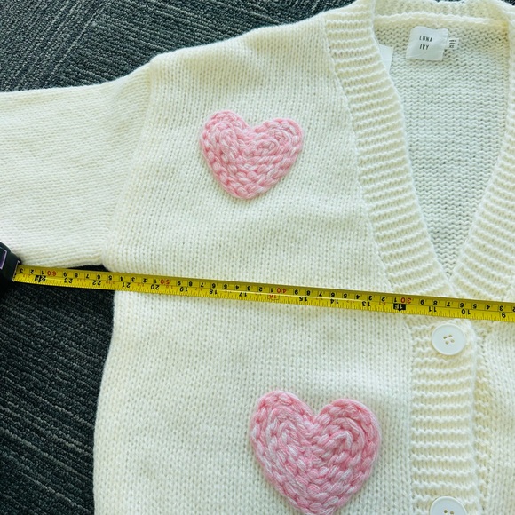 Luna Ivy Pink heart Cardigan XS - Picture 4 of 8